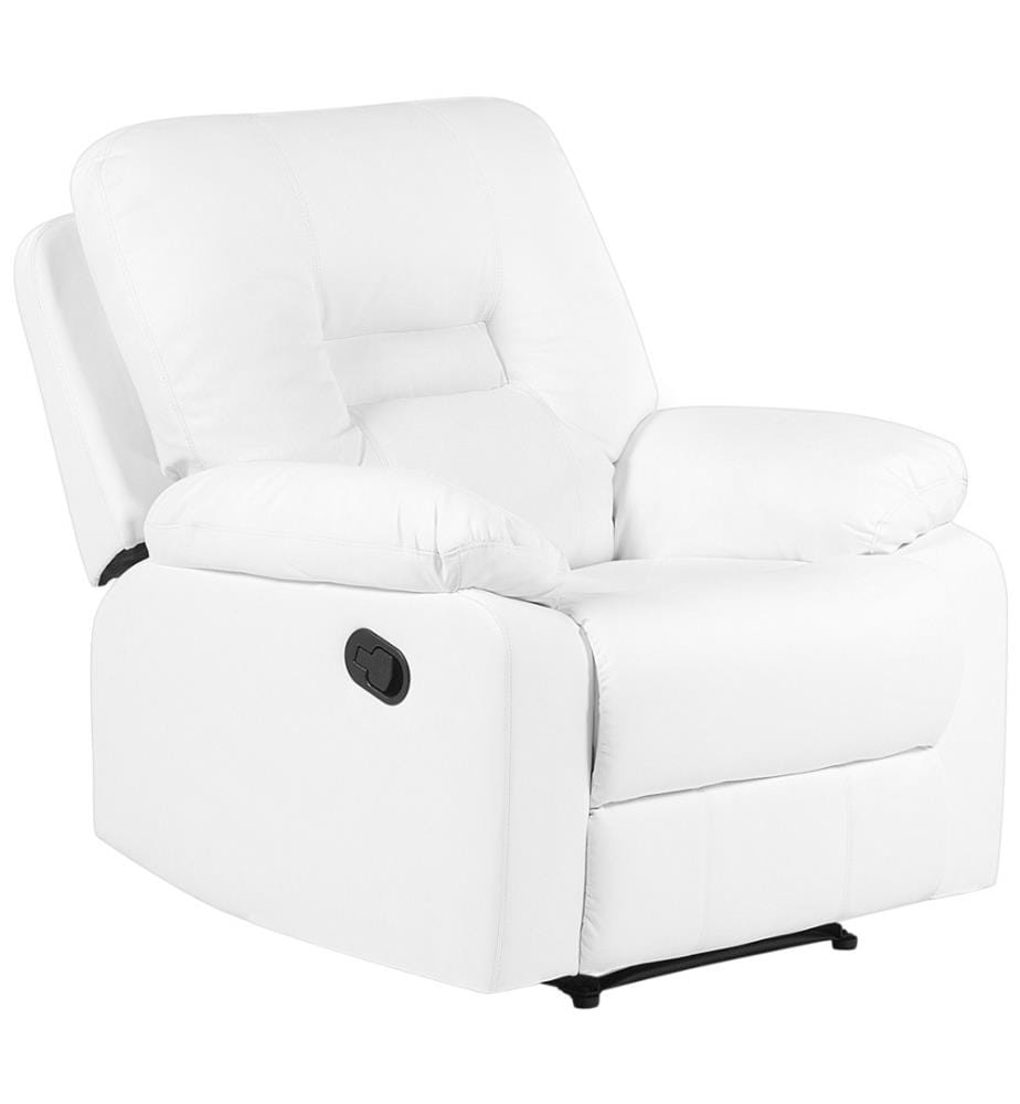 Sofa Set Weiss Kunstleder Sitzgruppe Relaxfunktion Retro Wohnzimmer