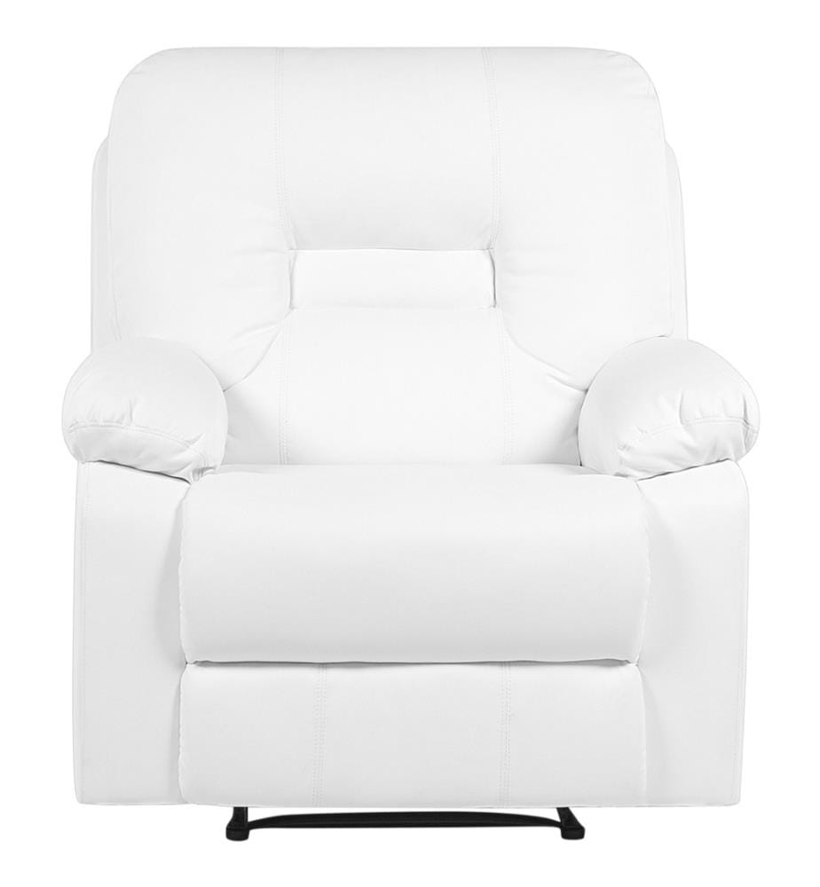 Sofa Set Weiss Kunstleder Sitzgruppe Relaxfunktion Retro Wohnzimmer