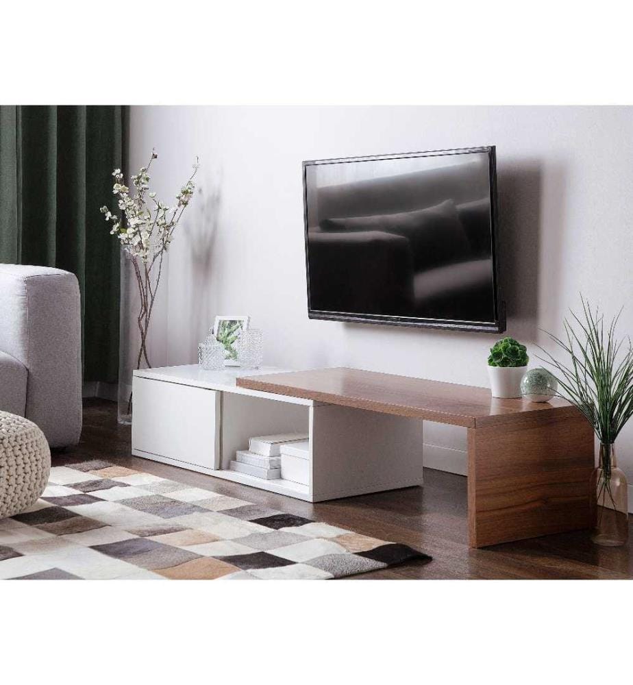 IDMARKET Commode 6 Tiroirs LUNA à LEDS 115 Cm Blanc Et Effet Bois