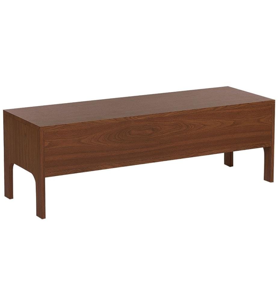 Petit Meuble Tv au Stye Rétro en Bois Marron Foncé composé de 2 Tiroirs 40 cm de Hauteur