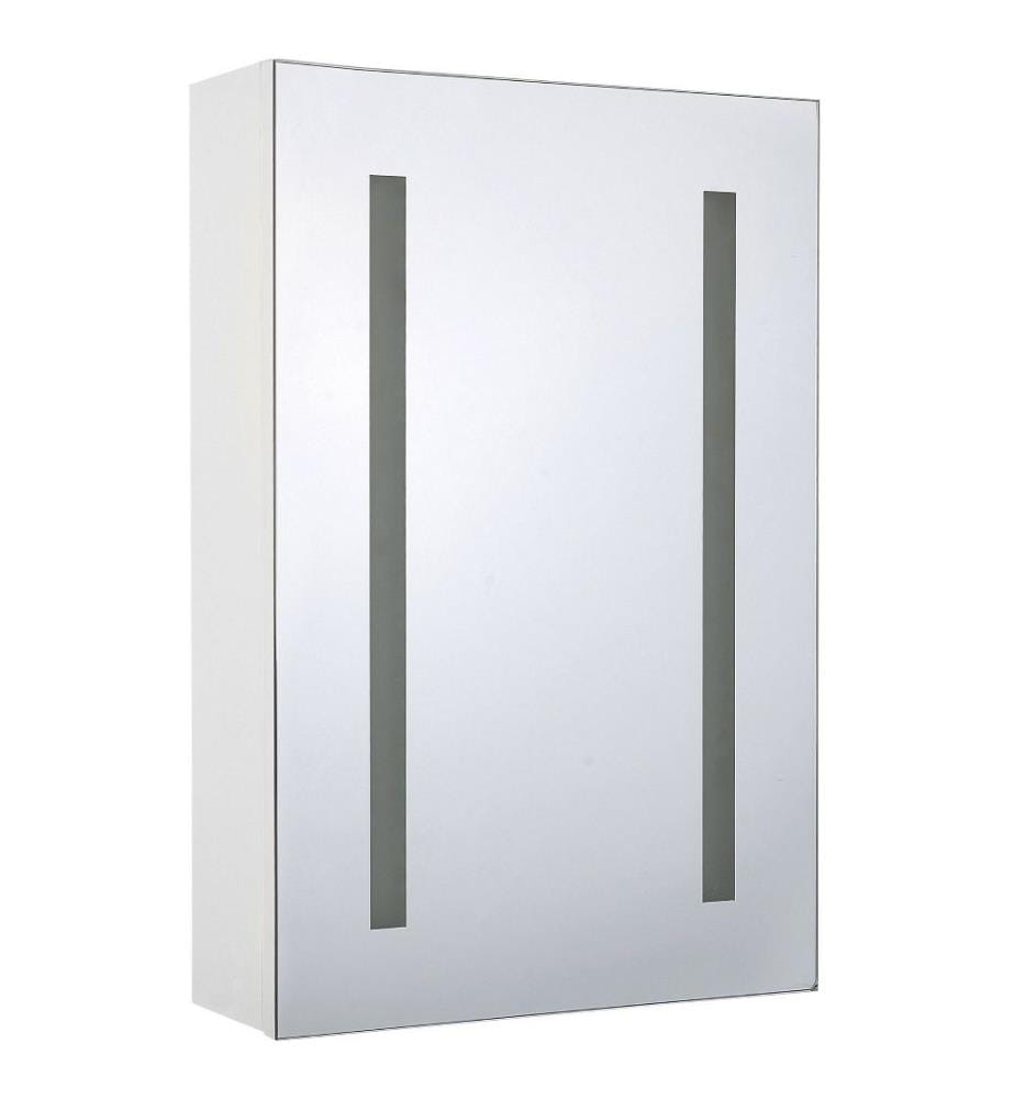 Armoire de Toilette 40 x 60 cm 1 Porte avec Miroir Lumineux à LEDs Meuble de Rangement Pratique et Spacieux pour Salle de Bain Moderne
