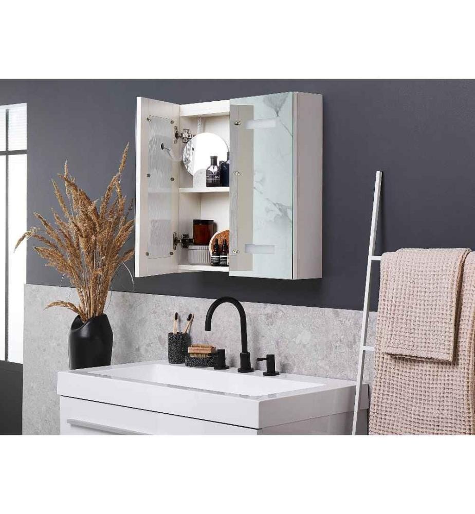 Miroir lumineux LED armoire murale salle de bain 2 en 1