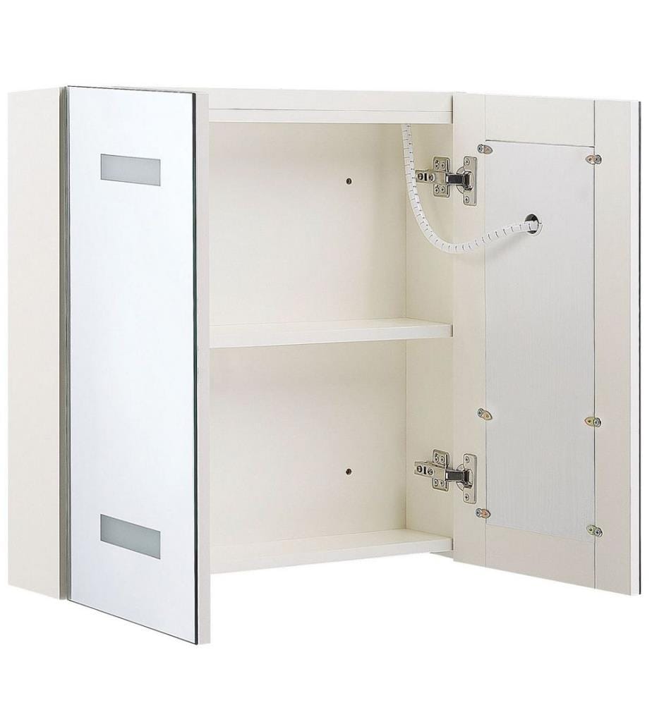 Armoire de Toilette Murale avec Miroir Lumineux LED 60 x 60 cm Meuble de Rangement Pratique pour Salle de Bain au Style Moderne et Minimaliste