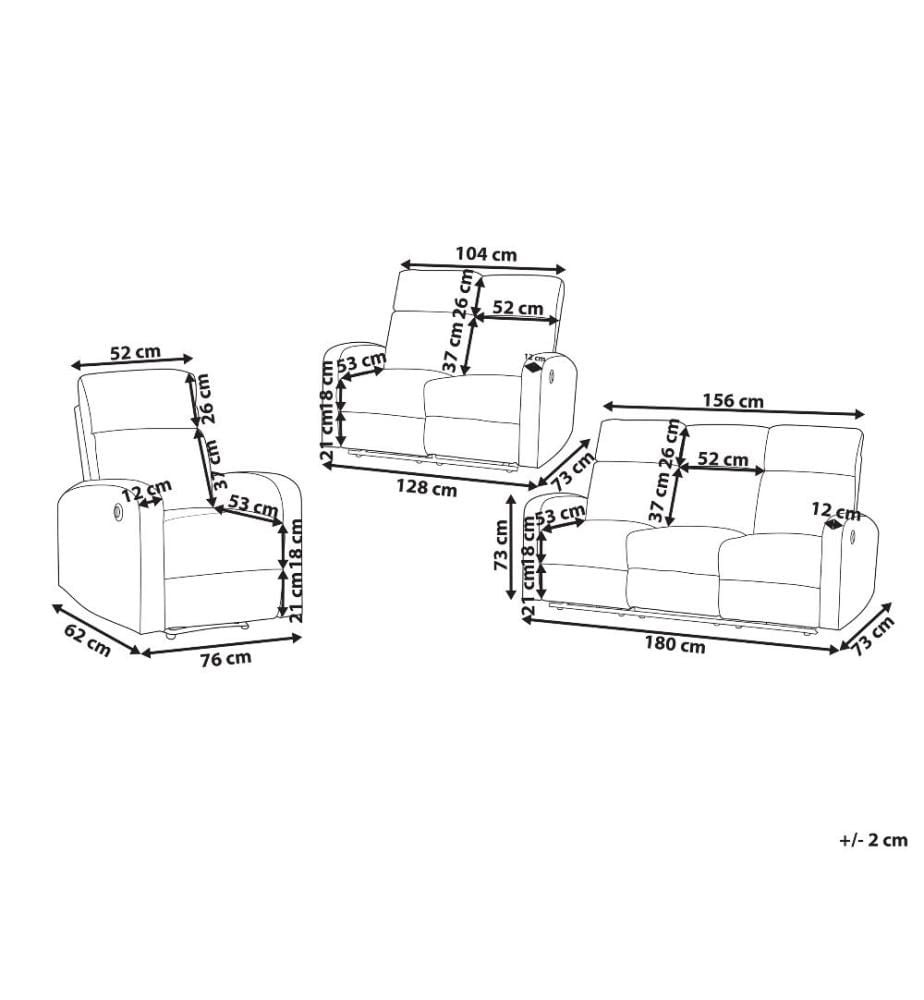 Ensemble de Salon Rembourré Velours Gris Clair Électrique Fonction d'Inclinaison Design Moderne Glamour Fonction Relaxation