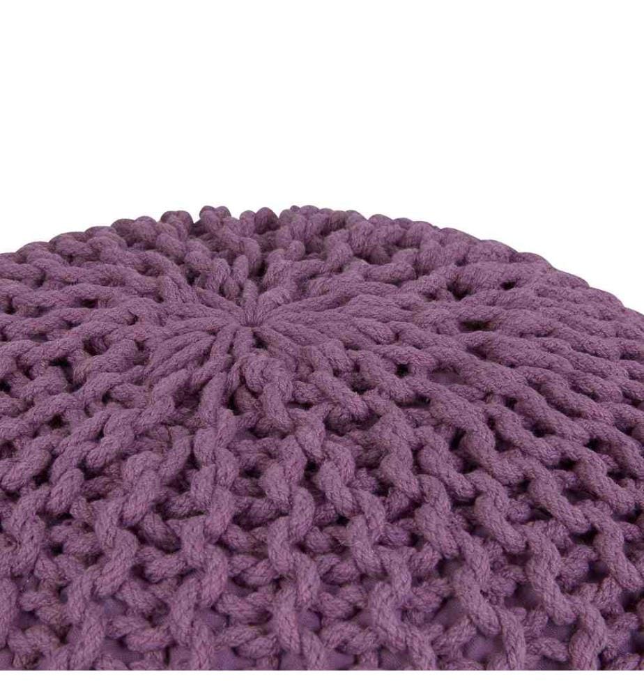 Pouf Rond En Velours Côtelé - 35 X 50 Cm, Remplissage Billes Polystyrène - Pour Salon, Chambre, Repose-pieds
