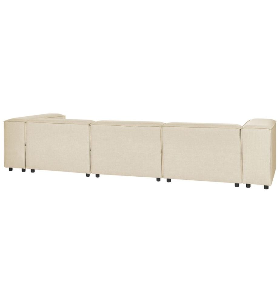 Hailey - Canapé D'angle Droit Modulable Beige Avec 3 Modules L 415 X P 148 X H 65 Cm
