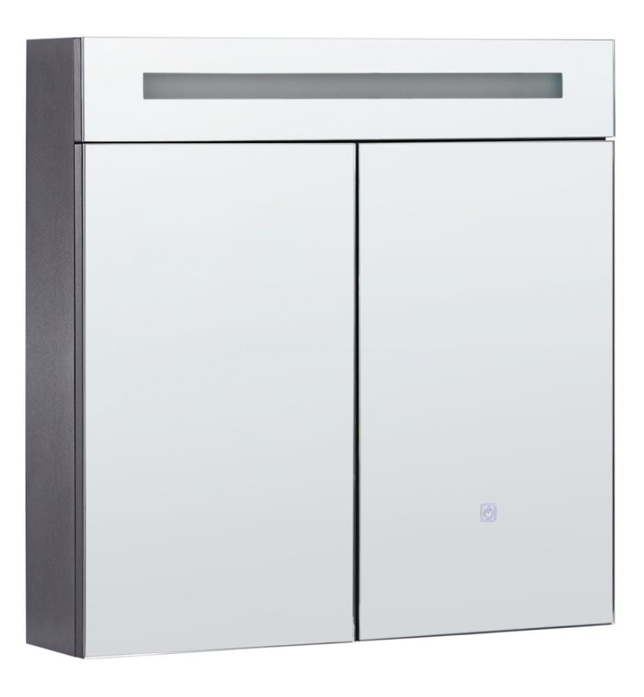 Armoire de Toilette Murale avec Miroir Lumineux LED 60 x 60 cm Meuble de Rangement Pratique pour Salle de Bain au Style Moderne et Minimaliste