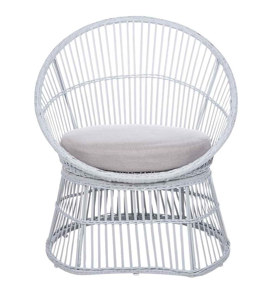 Beliani Balkonset Weiss Rattan 3teilig 2 Sessel… DeinDeal