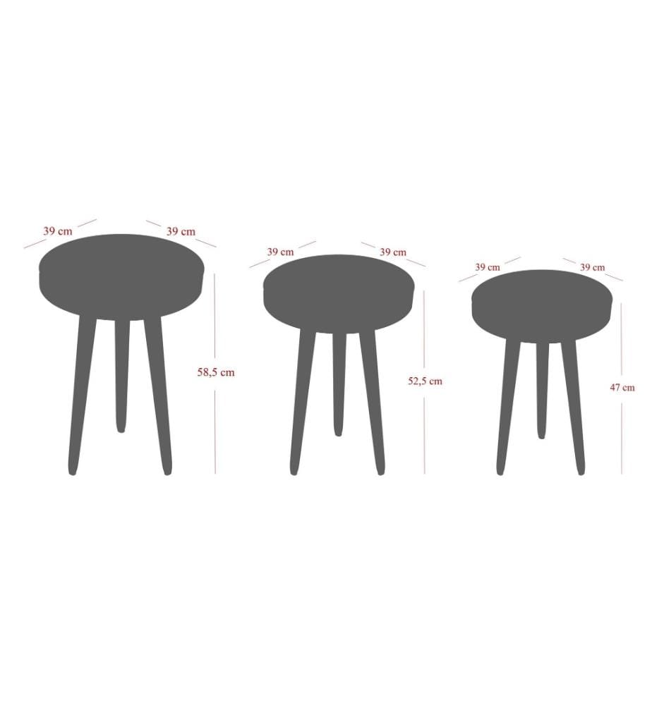 Tables gigognes 3 pcs Noir 42 x 42 x 41,5 cm Verre trempé-LEF