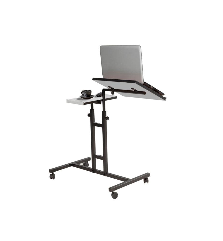 Bureau debout pour ordinateur portable, blanc, noir, panneau de particules mélaminé
