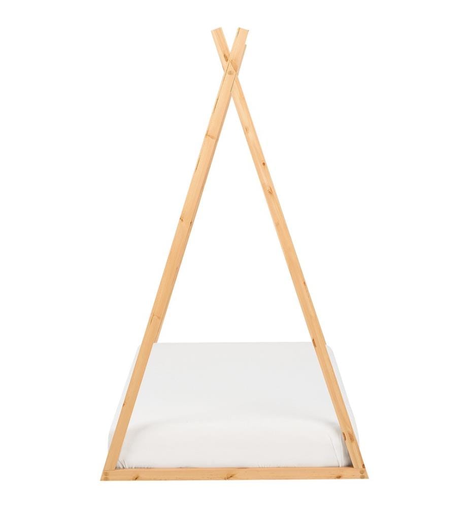 Kinderbett mit Baldachin aus hellem Kiefernholz 90 x 200 cm elegantes Schlafzimmerset