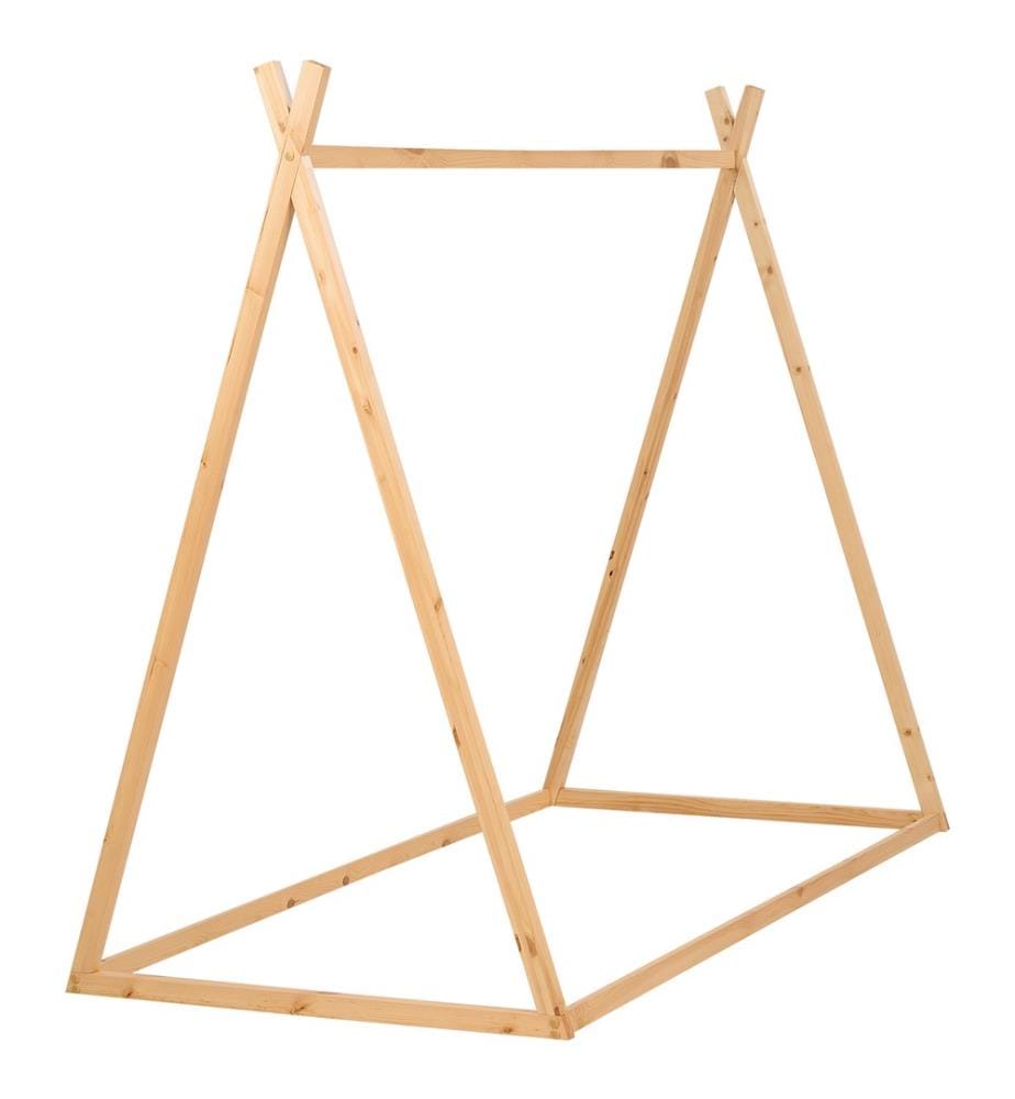 Kinderbett mit Baldachin aus hellem Kiefernholz 90 x 200 cm elegantes Schlafzimmerset