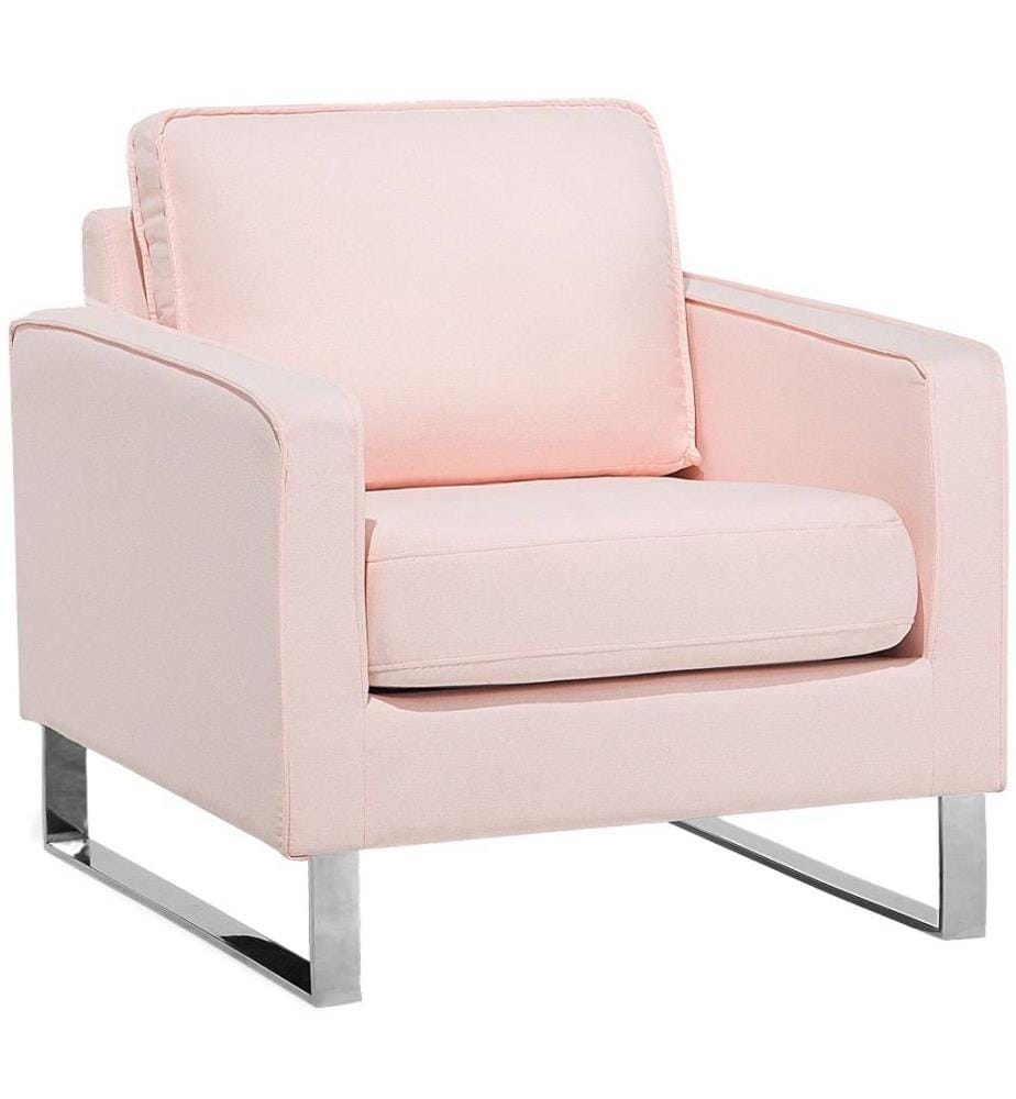 Sessel Rosa Polsterbezug Edelstahl Dicke Sitzfläche Retro-Stil