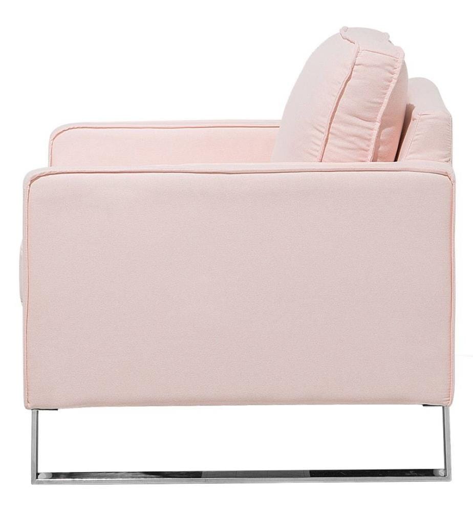 Sessel Rosa Polsterbezug Edelstahl Dicke Sitzfläche Retro-Stil
