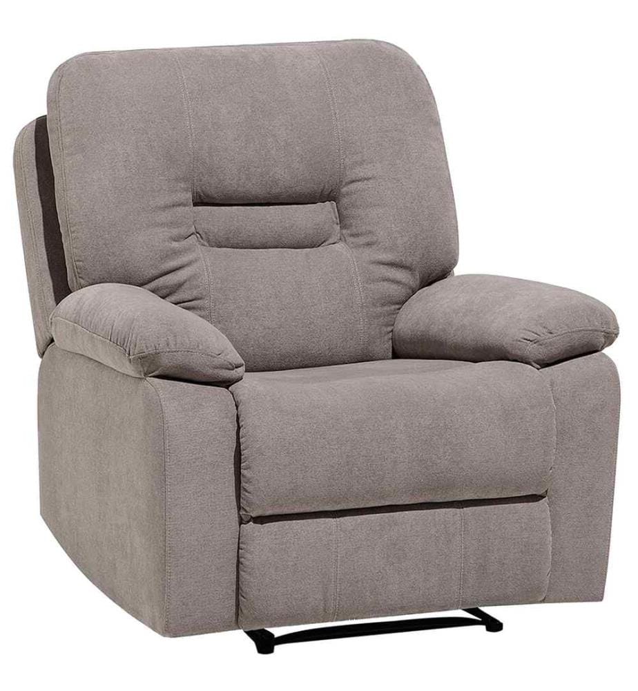 Sessel Hellgrau Polsterbezug verstellbar Wohnzimmer Arbeitszimmer Retro Stil