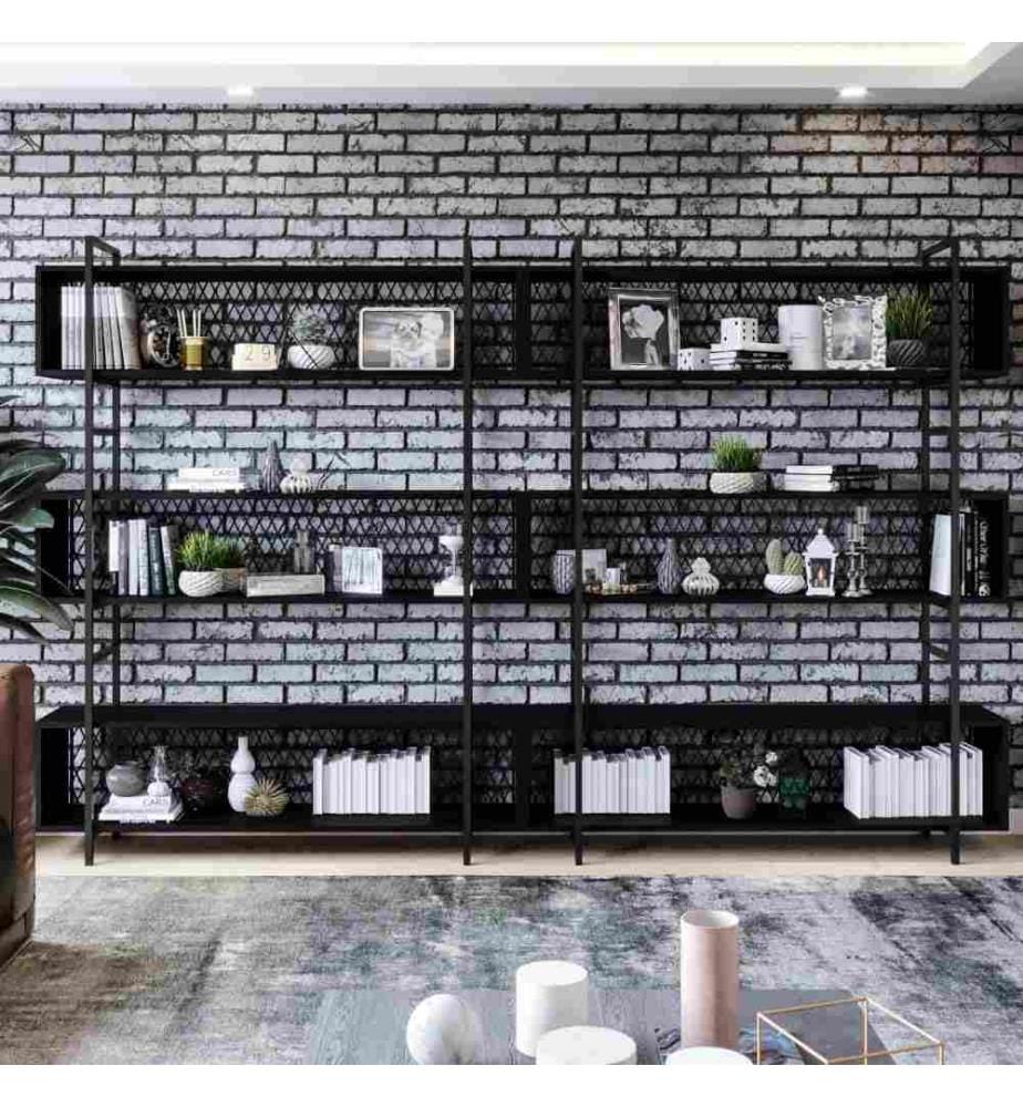 Etagère multifonctions, noir, panneau de particules mélaminé