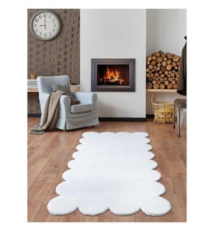Tapis, 120 x 180, , blanc, polyester, hauteur des poils 20 mm