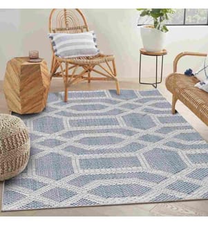Tapis, 120 x 180, , Bleu, 70% Coton - 30% Polyester, 1435 gr-m²,