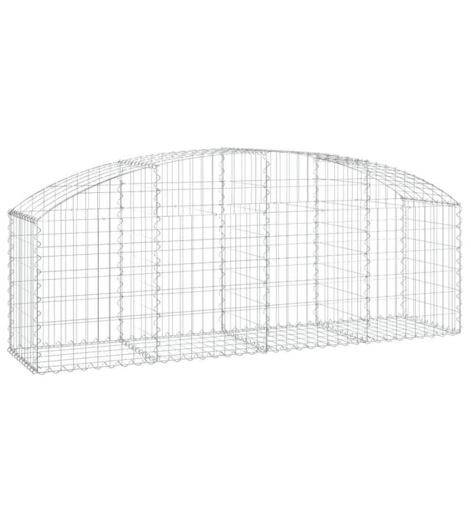 Gabione mit Hochbogen 200x50x60/80 cm Verzinktes Eisen