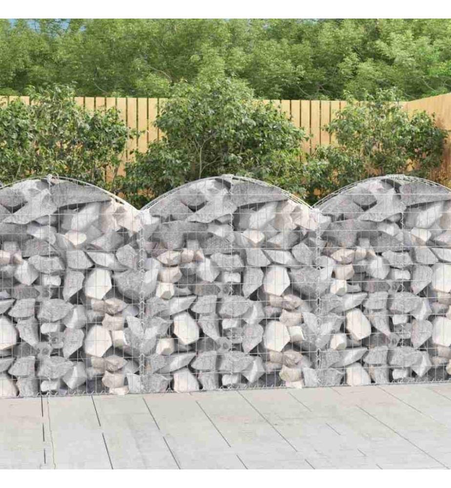 Panier de gabions arqué 100x30x100/120 cm Fer galvanisé