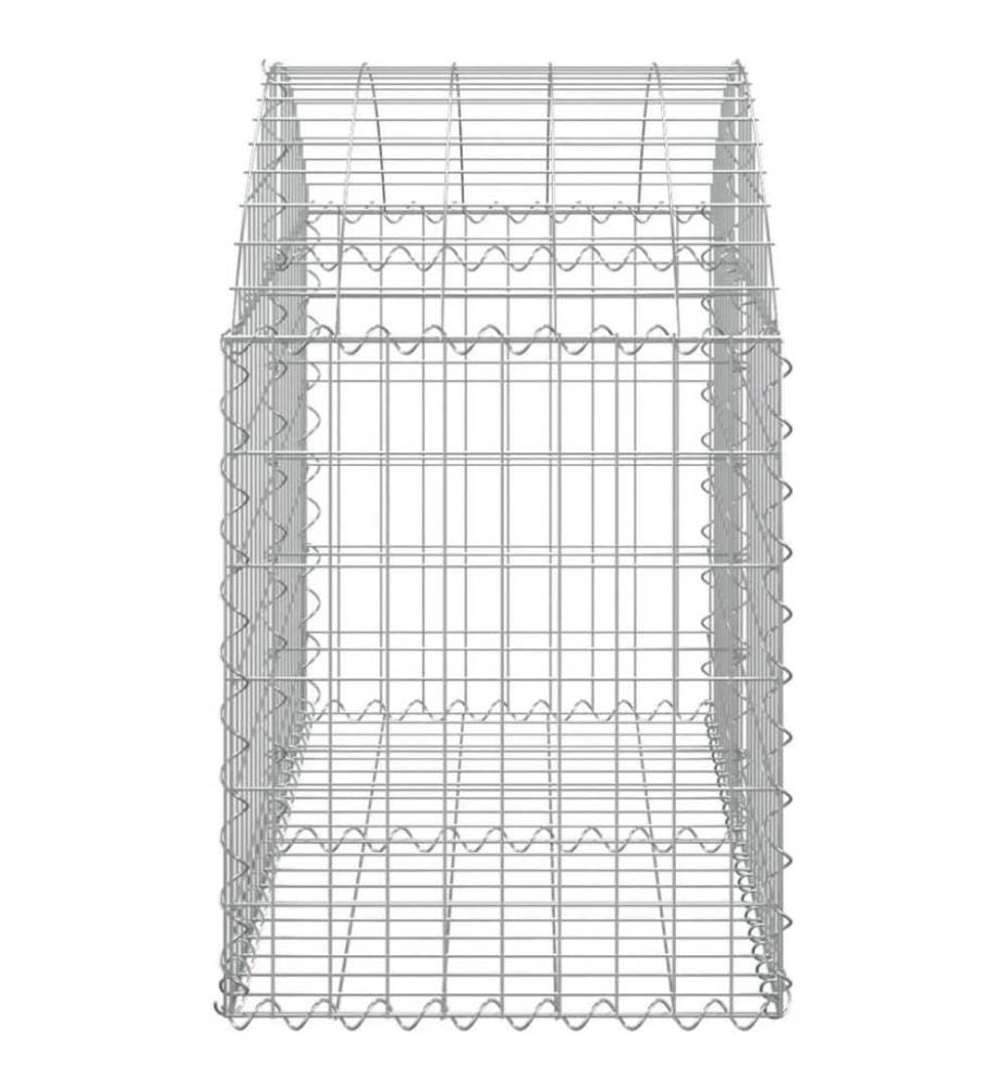 Gabione mit Hochbogen 100x50x60/80 cm Verzinktes Eisen