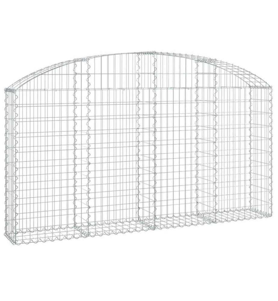 Gabione mit Hochbogen 200x30x100/120 cm Verzinktes Eisen