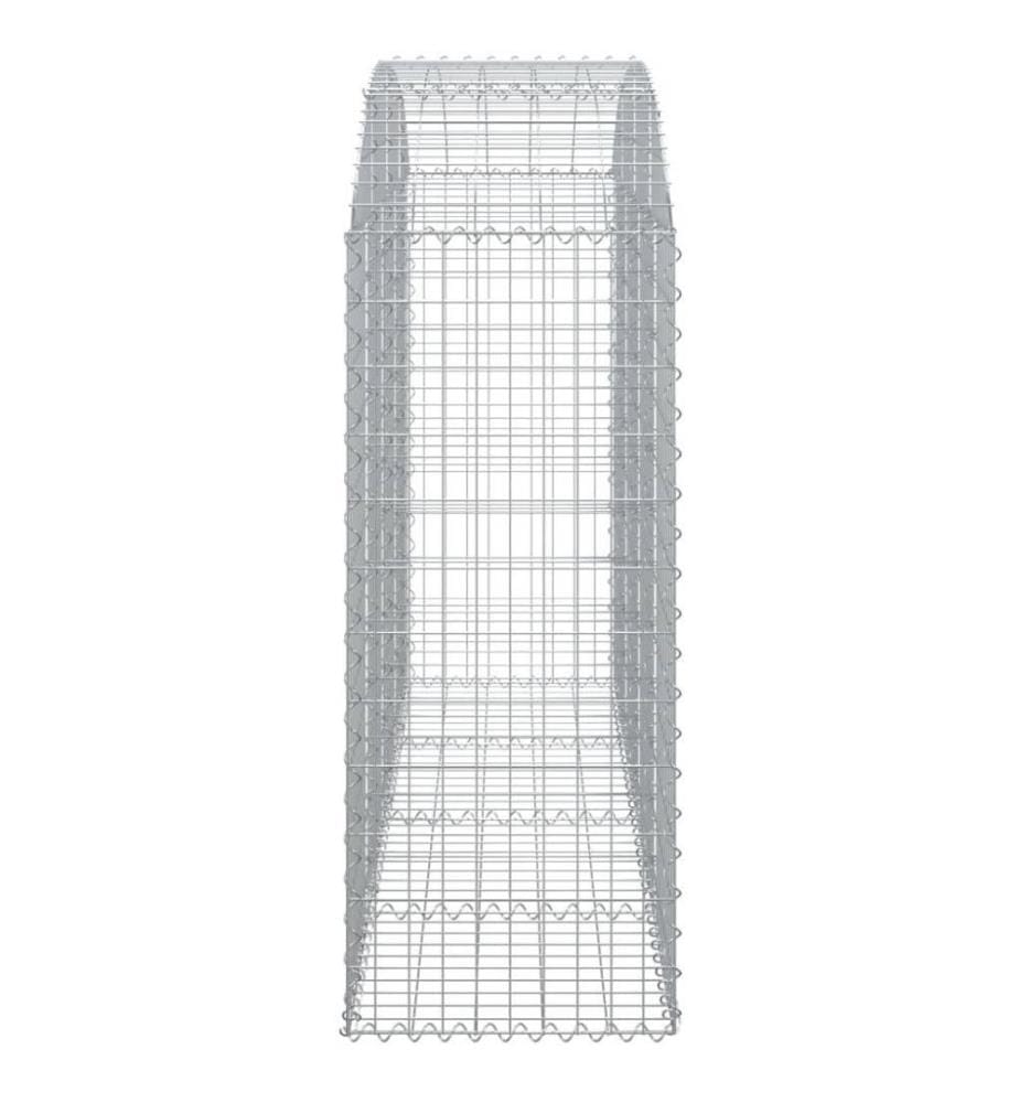 Gabione mit Hochbogen 200x50x120/140 cm Verzinktes Eisen