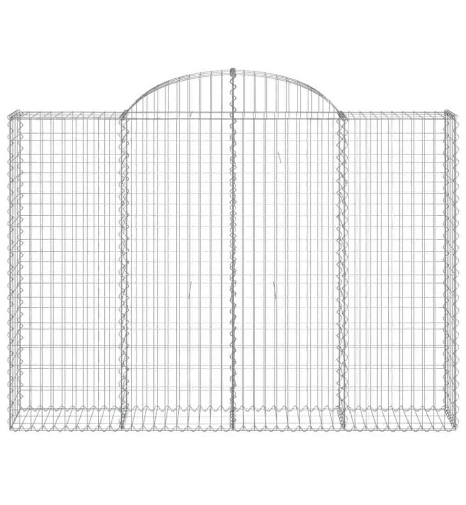 Gabione mit Hochbogen 200x30x140/160 cm Verzinktes Eisen