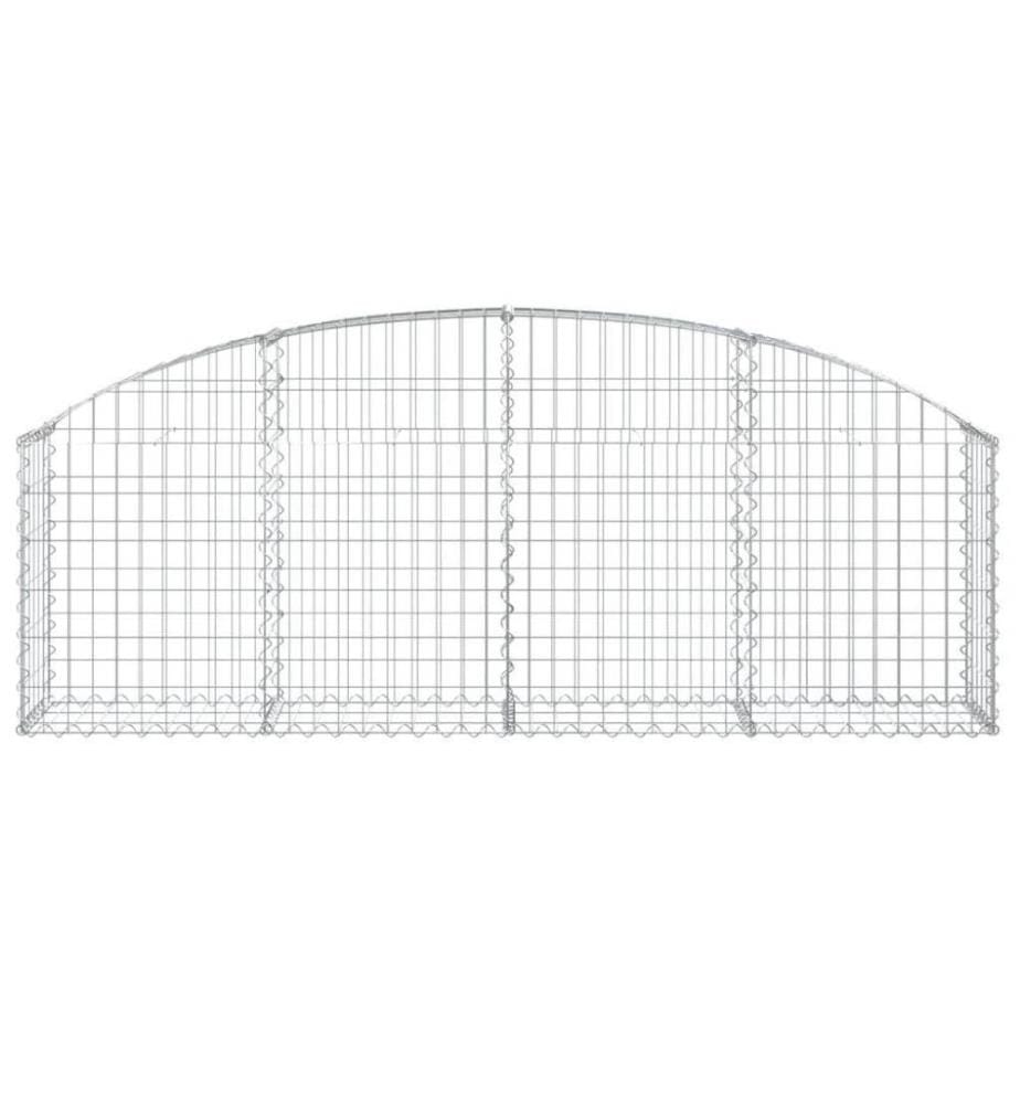 Gabione mit Hochbogen 200x30x60/80 cm Verzinktes Eisen