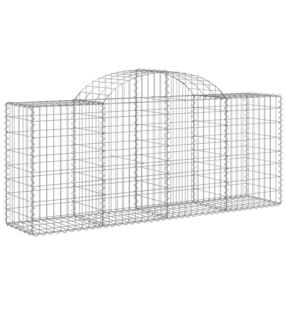 Gabione mit Hochbogen 200x50x80/100 cm Verzinktes Eisen