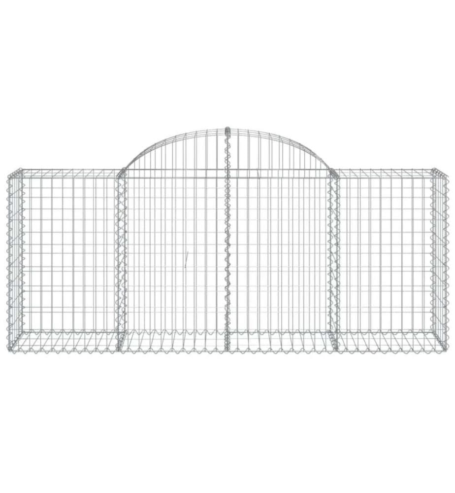 Gabione mit Hochbogen 200x50x80/100 cm Verzinktes Eisen