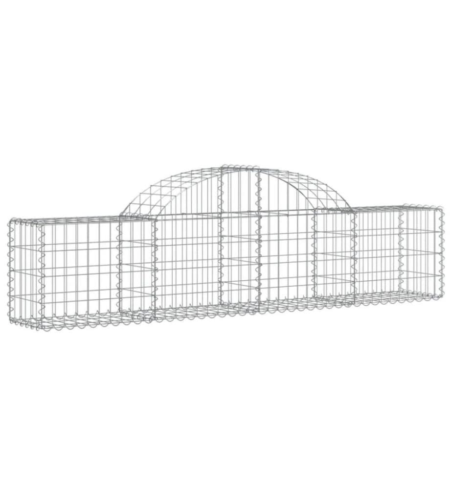 Gabionen mit Hochbogen 5 Stk. 200x30x40/60 cm Verzinktes Eisen