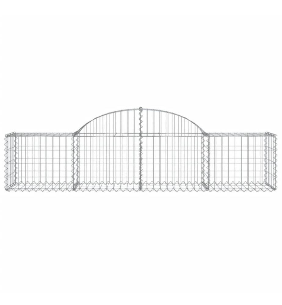 Gabionen mit Hochbogen 6 Stk. 200x50x40/60 cm Verzinktes Eisen