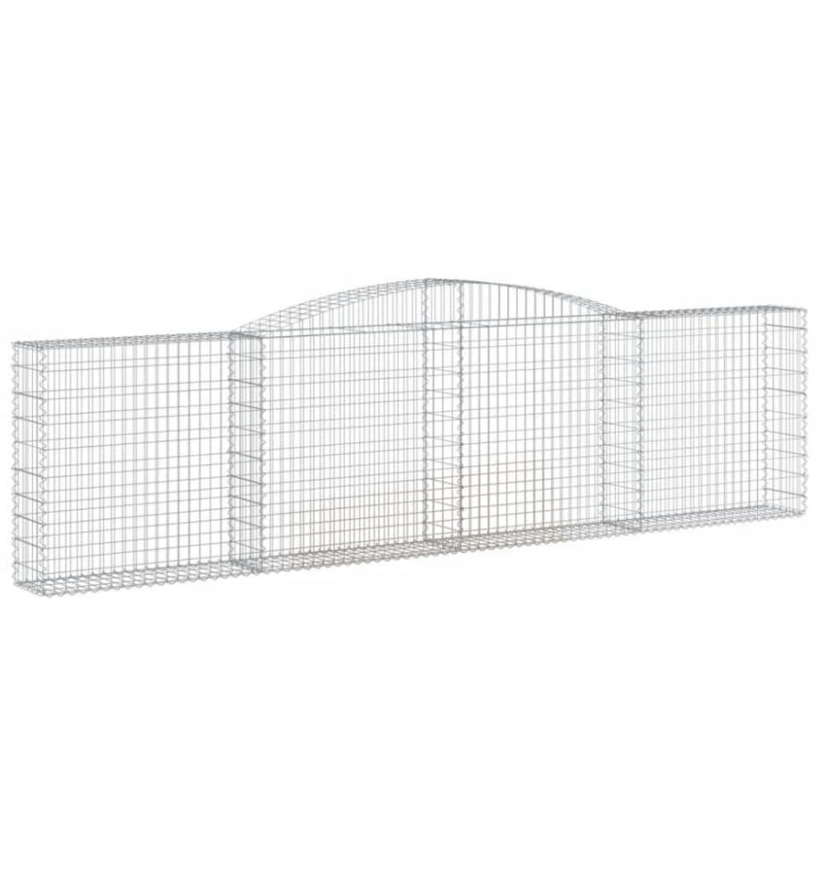 Gabionen mit Hochbogen 10Stk. 400x30x100/120cm Verzinktes Eisen