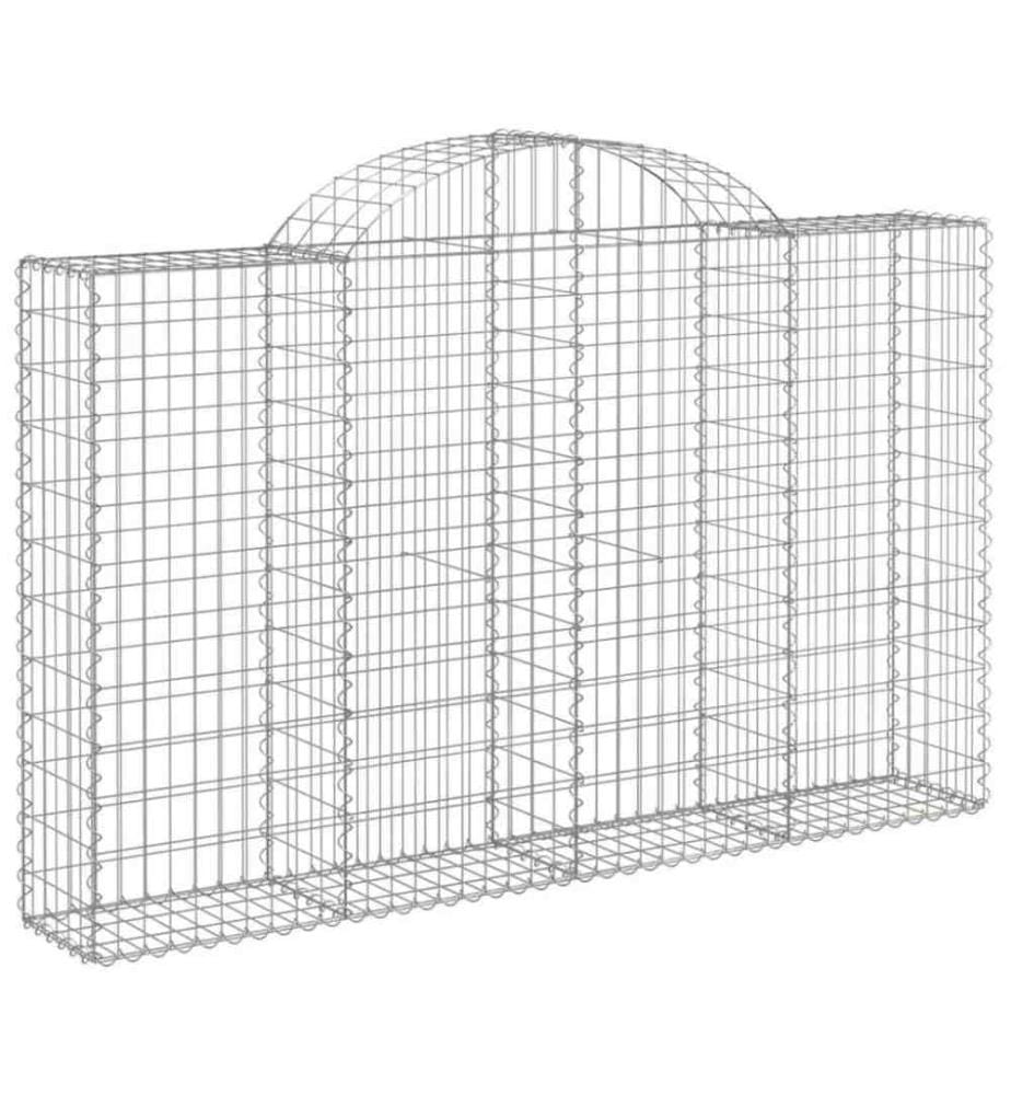 Gabionen mit Hochbogen 8 Stk. 200x30x120/140cm Verzinktes Eisen