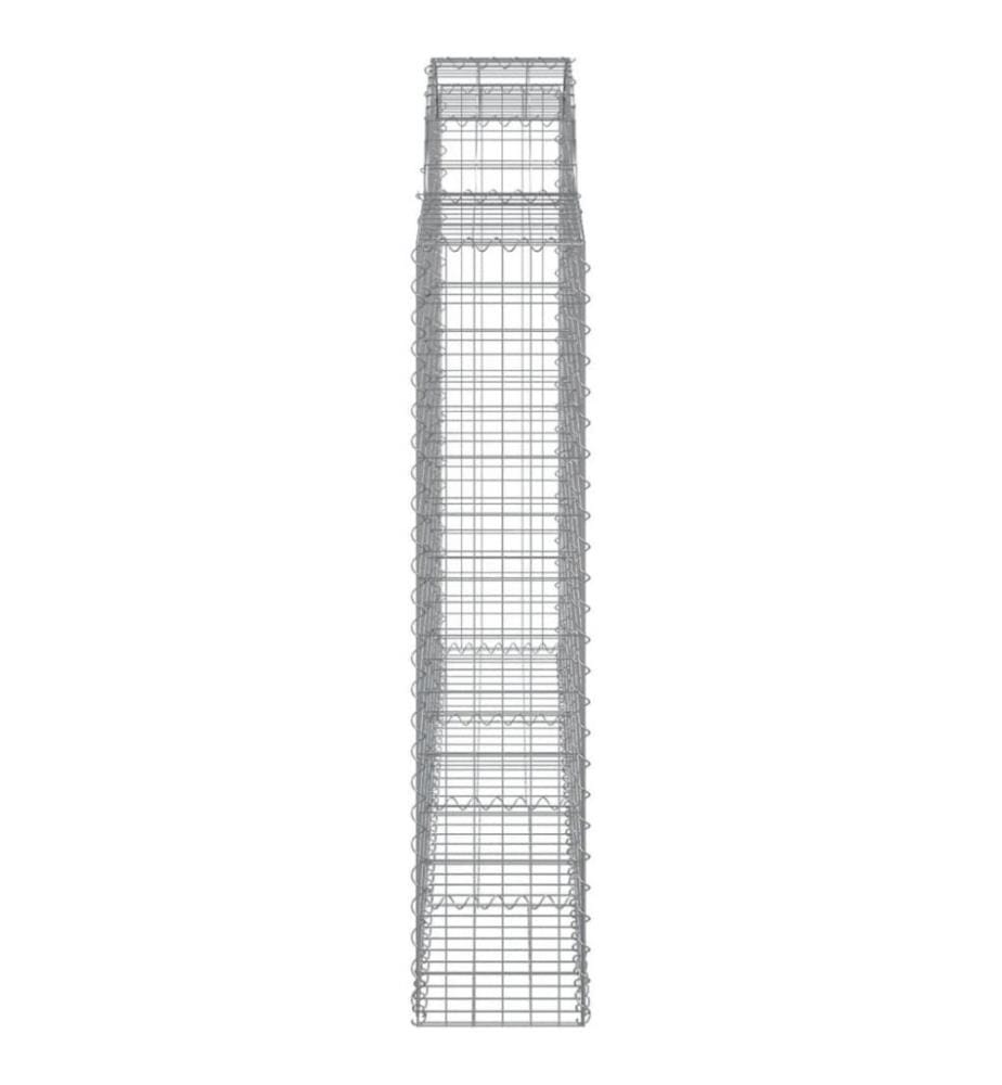 Gabionen mit Hochbogen 5 Stk. 200x30x140/160cm Verzinktes Eisen