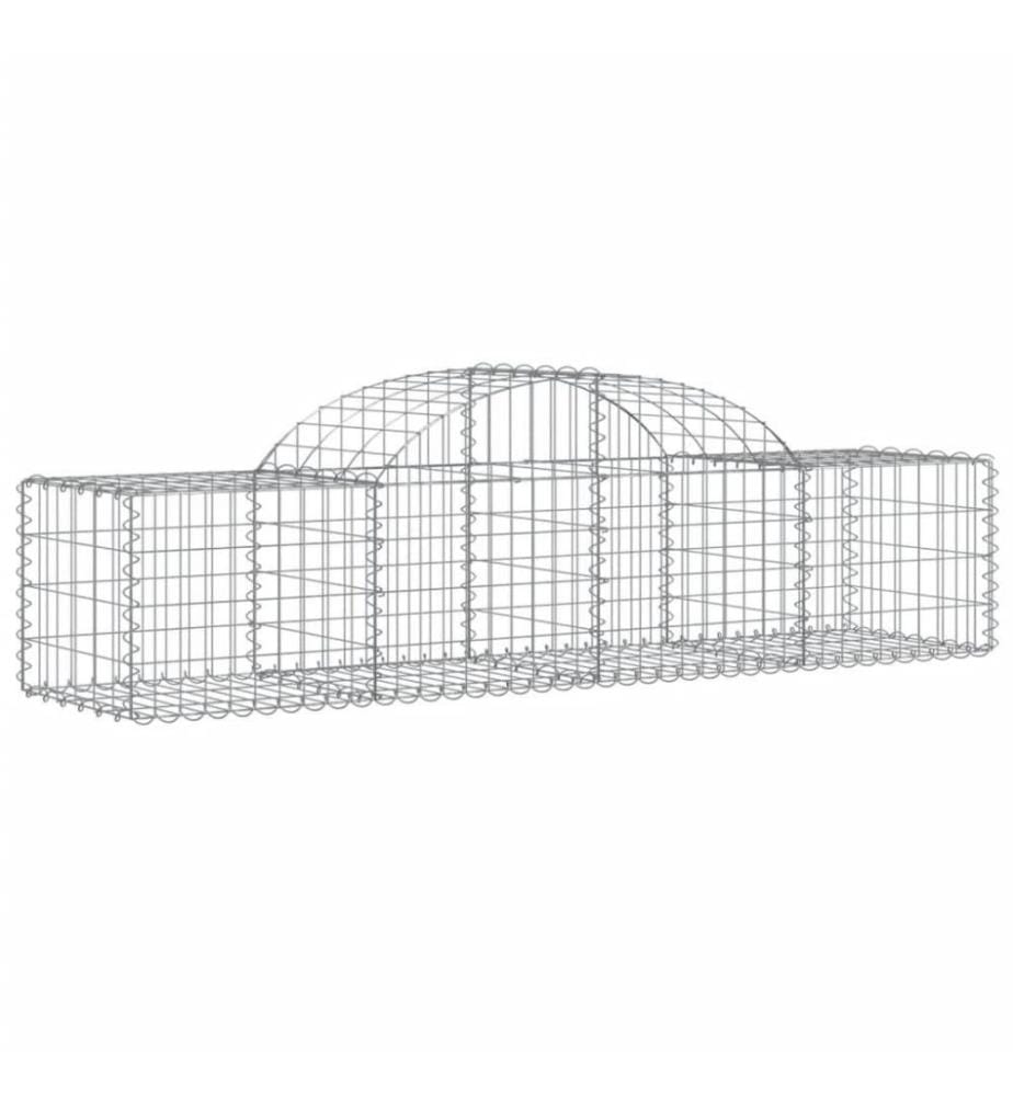 Gabionen mit Hochbogen 5 Stk. 200x50x40/60 cm Verzinktes Eisen