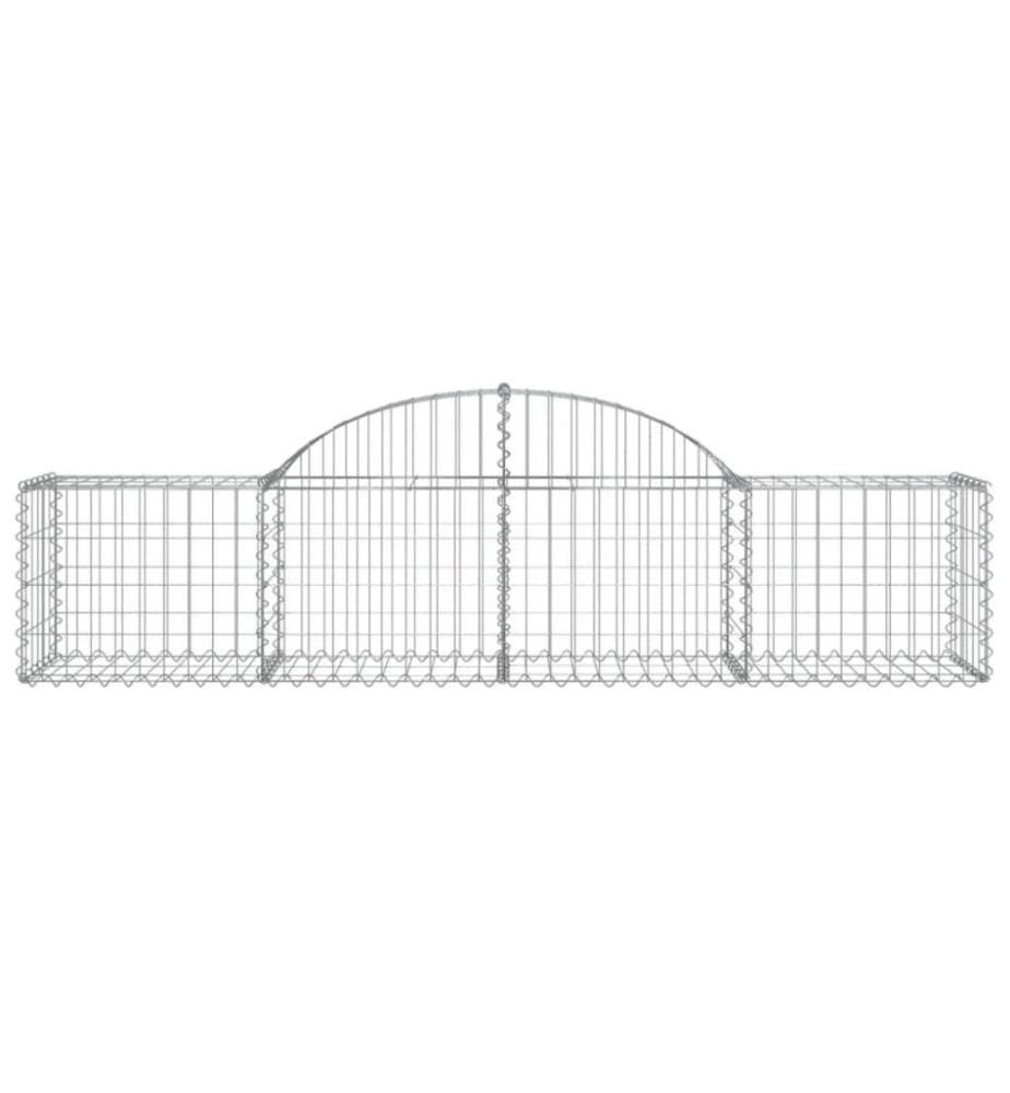 Gabionen mit Hochbogen 5 Stk. 200x50x40/60 cm Verzinktes Eisen