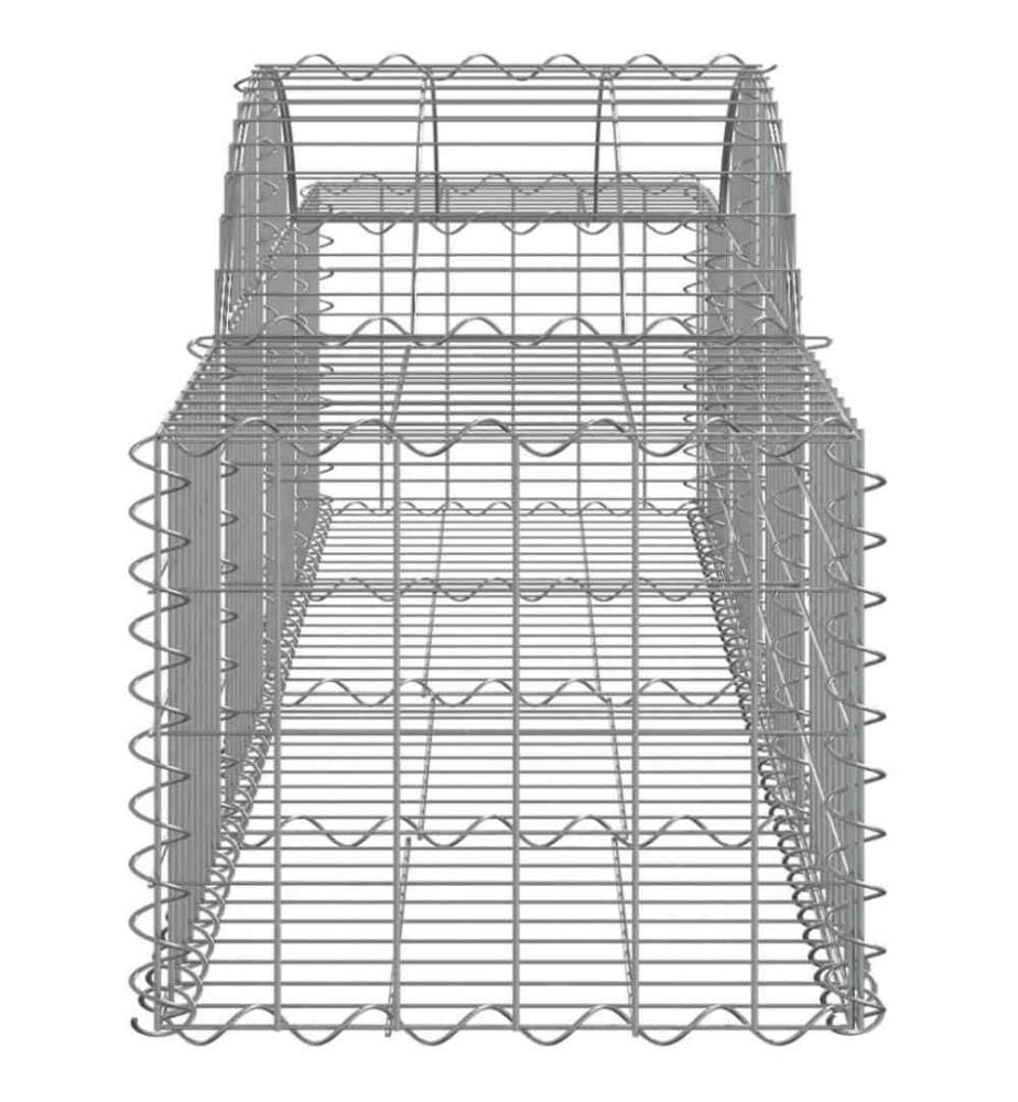 Gabionen mit Hochbogen 5 Stk. 200x50x40/60 cm Verzinktes Eisen