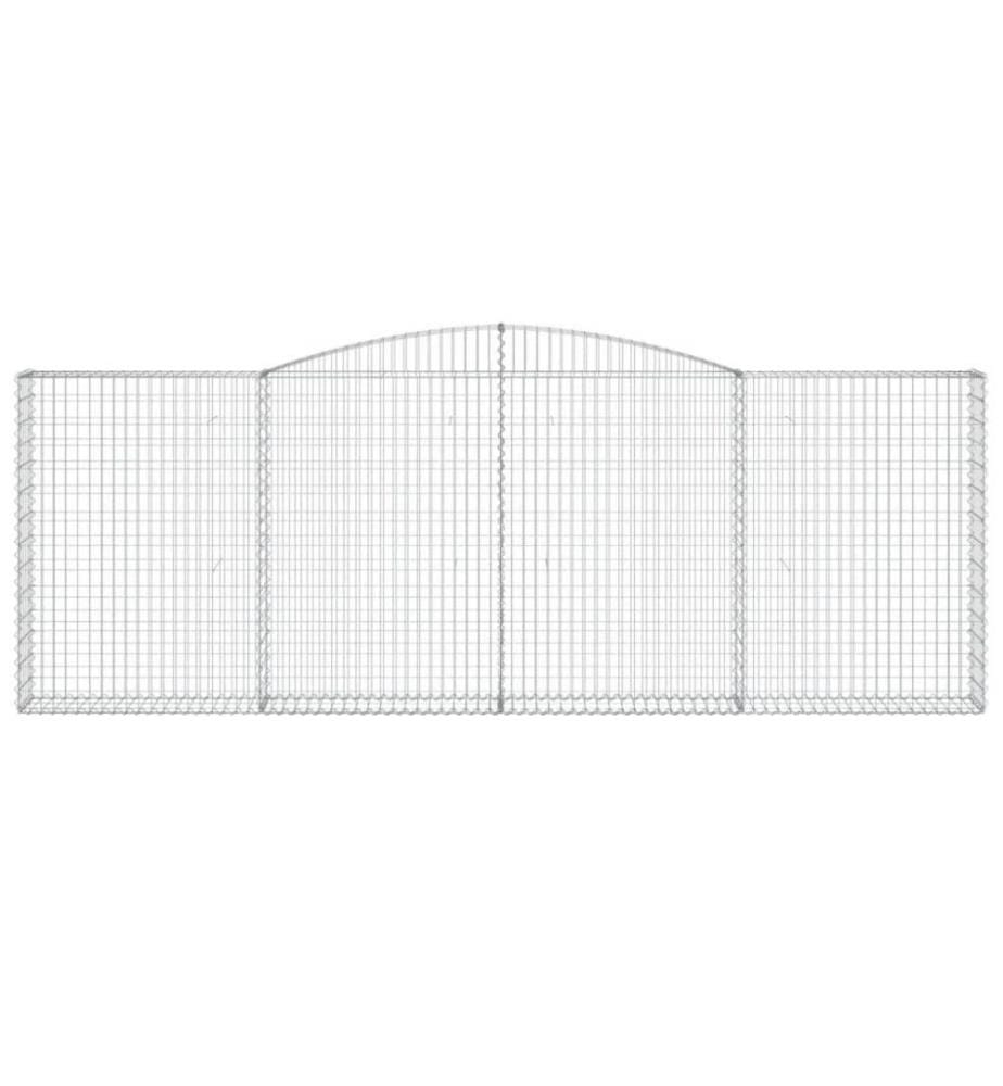 Gabionen mit Hochbogen 4 Stk. 400x30x140/160cm Verzinktes Eisen