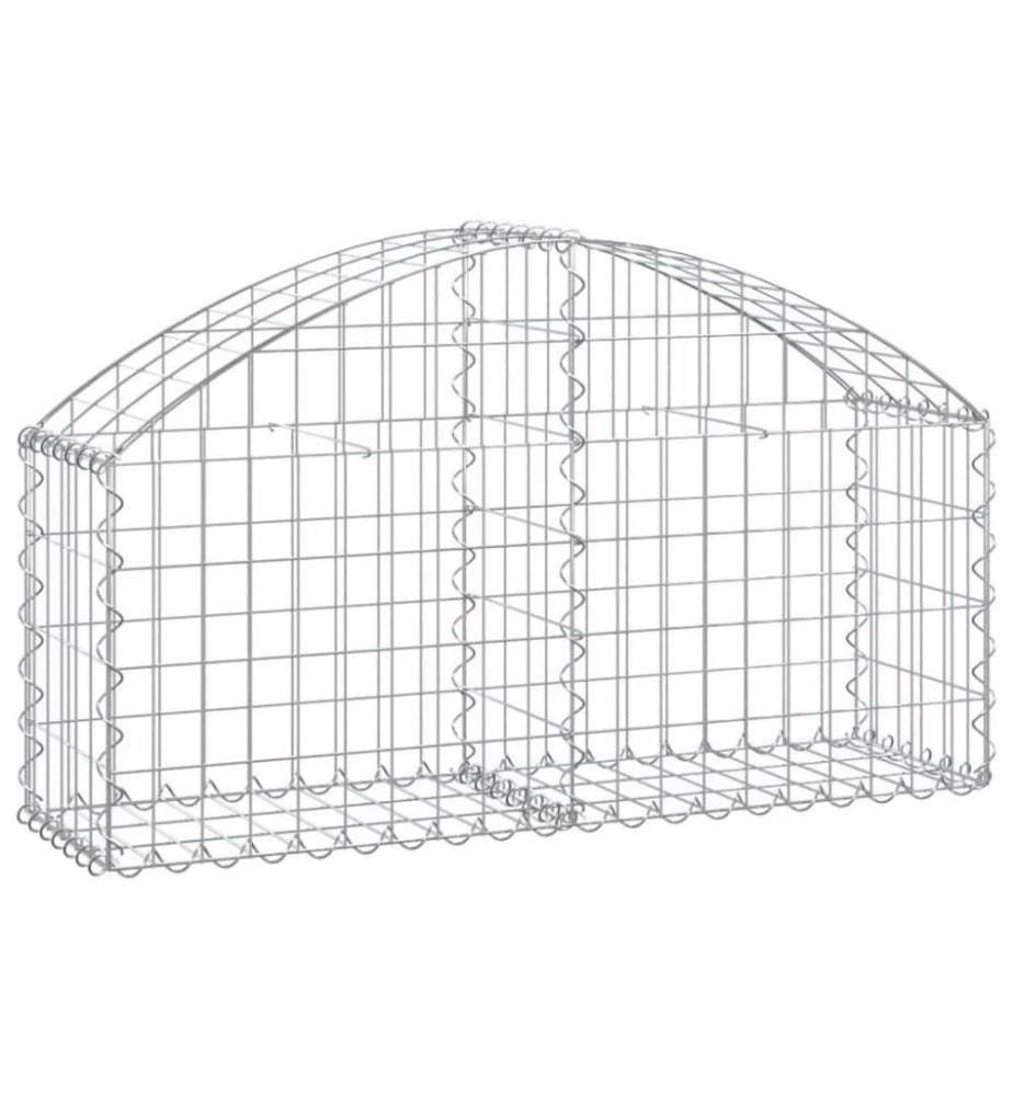 Gabione mit Hochbogen 100x30x40/60 cm Verzinktes Eisen