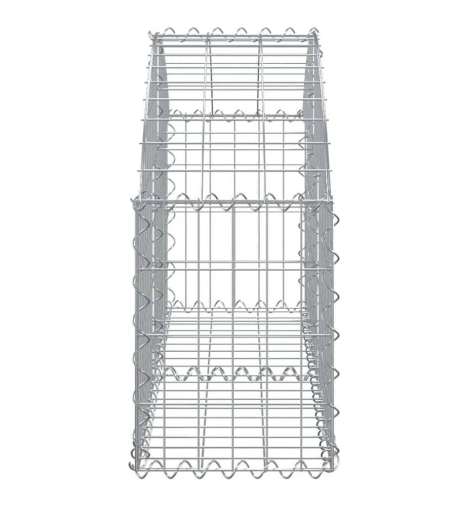 Gabione mit Hochbogen 100x30x40/60 cm Verzinktes Eisen