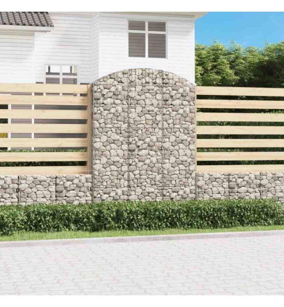 Gabione mit Hochbogen 150x30x200/220 cm Verzinktes Eisen