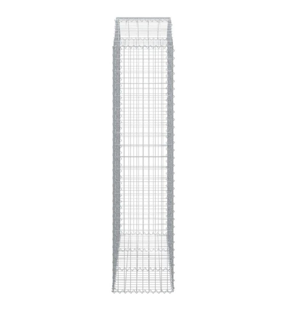 Gabione mit Hochbogen 150x50x200/220 cm Verzinktes Eisen