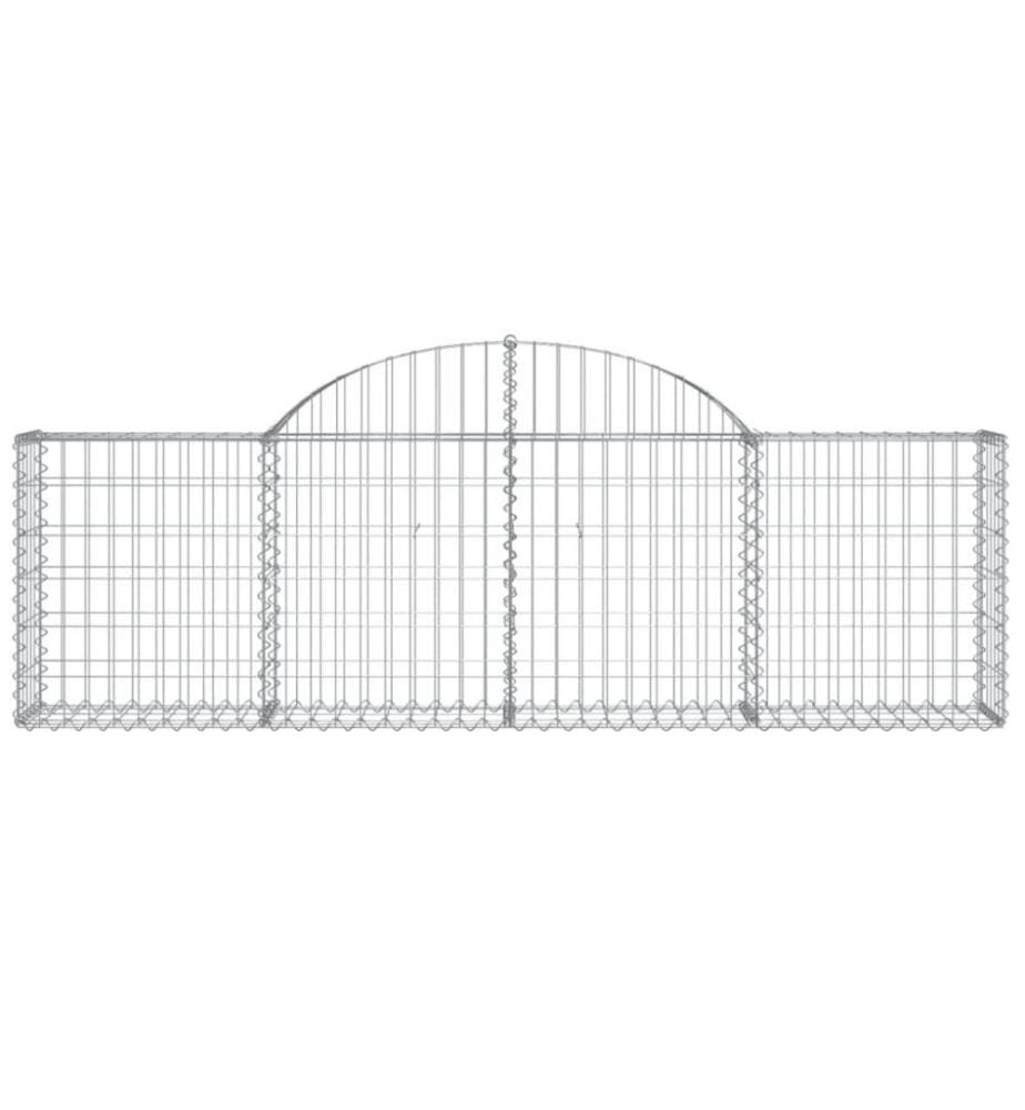Gabionen mit Hochbogen 10 Stk. 200x30x60/80 cm Verzinktes Eisen