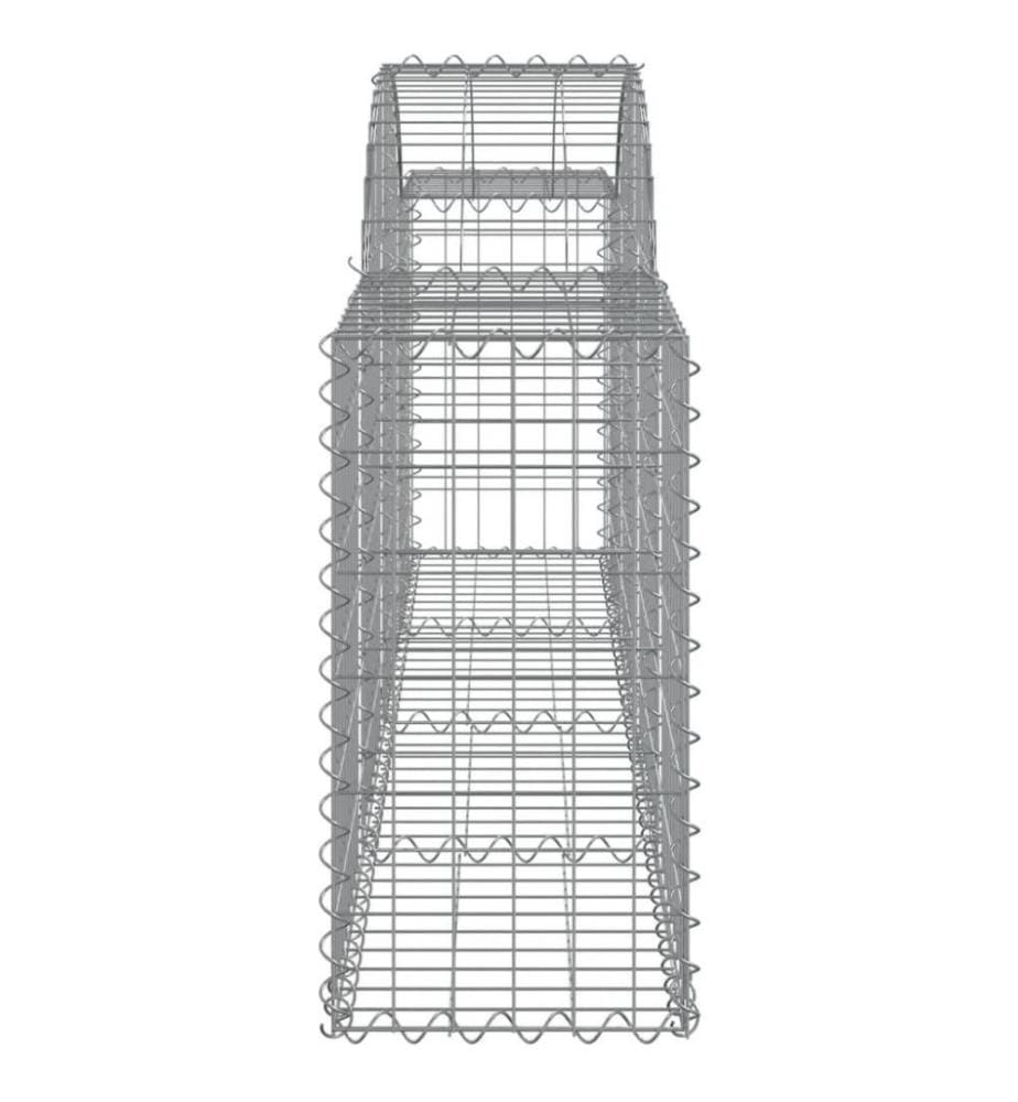 Gabionen mit Hochbogen 10 Stk. 200x30x60/80 cm Verzinktes Eisen