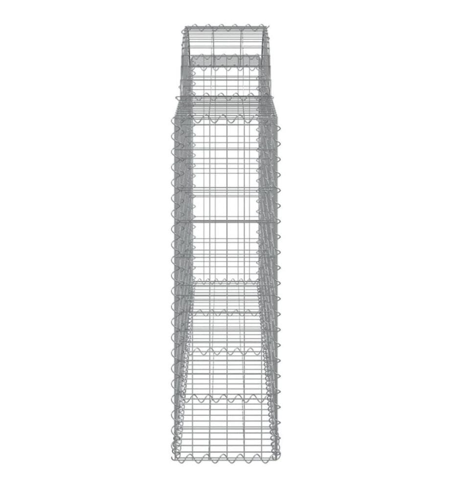 Gabionen mit Hochbogen 8 Stk. 200x30x100/120cm Verzinktes Eisen