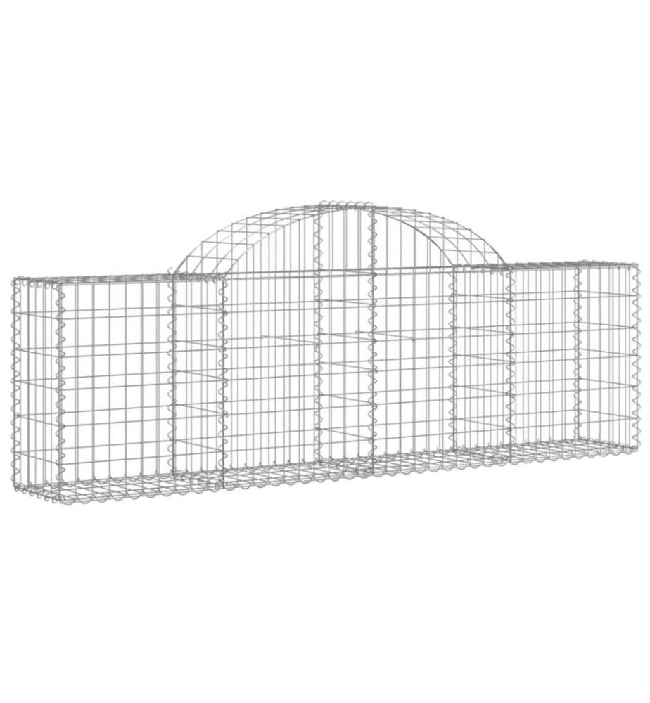 Gabionen mit Hochbogen 11 Stk. 200x30x60/80 cm Verzinktes Eisen