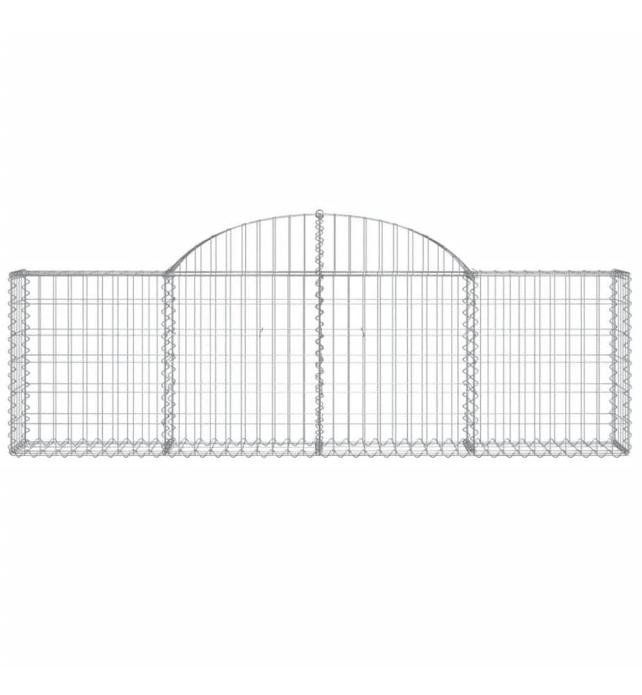 Gabionen mit Hochbogen 11 Stk. 200x30x60/80 cm Verzinktes Eisen