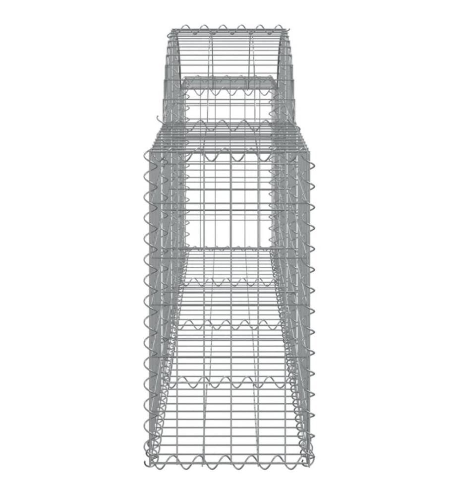 Gabionen mit Hochbogen 11 Stk. 200x30x60/80 cm Verzinktes Eisen